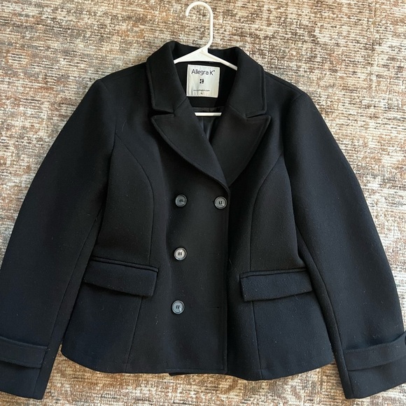 Allegra K Jackets & Blazers - Allegra K Women's Notched Lapel Double Breasted Pea Coat